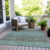 Piper Looms Chantille Geometric ACN2005 Teal Machine Washable Area Rug Outdoor Lifestyle Image Feature