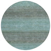 Piper Looms Chantille Geometric ACN2005 Teal Machine Washable Area Rug Round Main Image