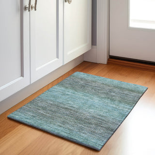 Piper Looms Chantille Geometric ACN2005 Teal Machine Washable Area Rug Scatter Lifestyle Image Feature