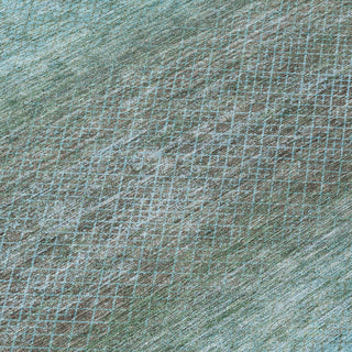 Piper Looms Chantille Geometric ACN2005 Teal Machine Washable Area Rug Swatch Image