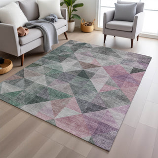 Piper Looms Chantille Geometric ACN2006 Blush Machine Washable Area Rug Lifestyle Image Feature