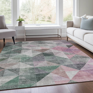 Piper Looms Chantille Geometric ACN2006 Blush Machine Washable Area Rug Lifestyle Image Feature