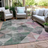 Piper Looms Chantille Geometric ACN2006 Blush Machine Washable Area Rug Outdoor Lifestyle Image Feature
