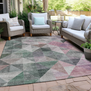 Piper Looms Chantille Geometric ACN2006 Blush Machine Washable Area Rug Outdoor Lifestyle Image Feature