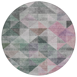 Piper Looms Chantille Geometric ACN2006 Blush Machine Washable Area Rug Round Main Image