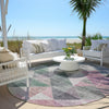 Piper Looms Chantille Geometric ACN2006 Blush Machine Washable Area Rug Round Outdoor Lifestyle Image Feature