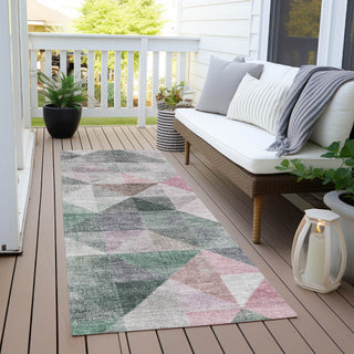 Piper Looms Chantille Geometric ACN2006 Blush Machine Washable Area Rug Runner Outdoor Lifestyle Image Feature