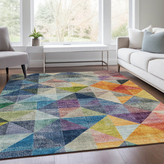 Piper Looms Chantille Geometric ACN2006 Putty Machine Washable Area Rug Lifestyle Image Feature