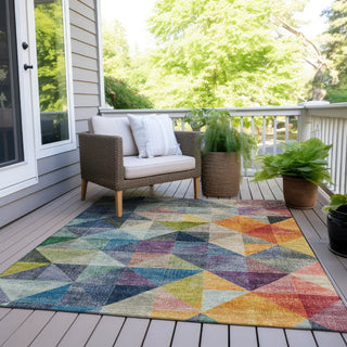 Piper Looms Chantille Geometric ACN2006 Putty Machine Washable Area Rug Outdoor Lifestyle Image Feature