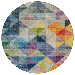 Piper Looms Chantille Geometric ACN2006 Putty Machine Washable Area Rug Round Main Image