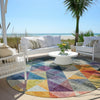 Piper Looms Chantille Geometric ACN2006 Putty Machine Washable Area Rug Round Outdoor Lifestyle Image Feature
