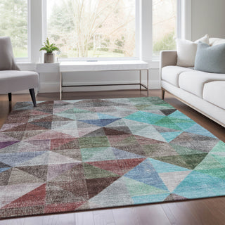 Piper Looms Chantille Geometric ACN2006 Silver Machine Washable Area Rug Lifestyle Image Feature
