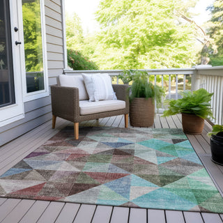 Piper Looms Chantille Geometric ACN2006 Silver Machine Washable Area Rug Outdoor Lifestyle Image Feature