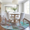 Piper Looms Chantille Geometric ACN2006 Silver Machine Washable Area Rug Round Lifestyle Image Feature