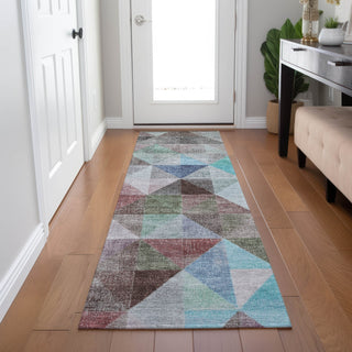Piper Looms Chantille Geometric ACN2006 Silver Machine Washable Area Rug Runner Lifestyle Image Feature