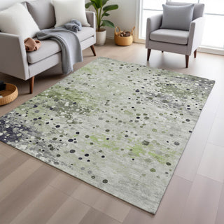 Piper Looms Chantille Abstract ACN2007 Aloe Machine Washable Area Rug Lifestyle Image Feature