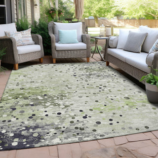 Piper Looms Chantille Abstract ACN2007 Aloe Machine Washable Area Rug Outdoor Lifestyle Image Feature