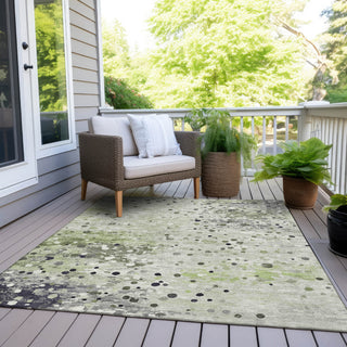 Piper Looms Chantille Abstract ACN2007 Aloe Machine Washable Area Rug Outdoor Lifestyle Image Feature
