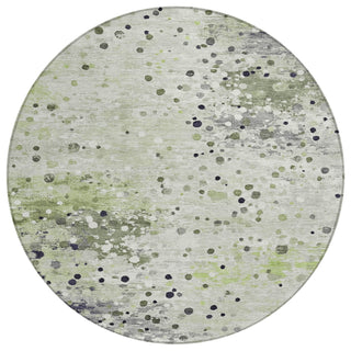 Piper Looms Chantille Abstract ACN2007 Aloe Machine Washable Area Rug Round Main Image