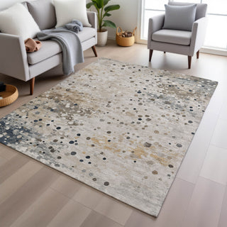 Piper Looms Chantille Abstract ACN2007 Ivory Machine Washable Area Rug Lifestyle Image Feature