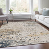 Piper Looms Chantille Abstract ACN2007 Ivory Machine Washable Area Rug Lifestyle Image Feature