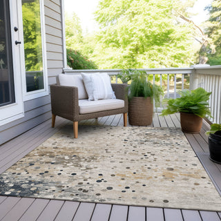 Piper Looms Chantille Abstract ACN2007 Ivory Machine Washable Area Rug Outdoor Lifestyle Image Feature