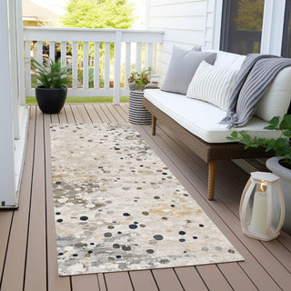 Piper Looms Chantille Abstract ACN2007 Ivory Machine Washable Area Rug Runner Outdoor Lifestyle Image Feature