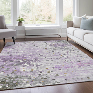 Piper Looms Chantille Abstract ACN2007 Lavender Machine Washable Area Rug Lifestyle Image Feature