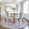Piper Looms Chantille Abstract ACN2007 Lavender Machine Washable Area Rug Round Lifestyle Image Feature