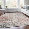 Piper Looms Chantille Abstract ACN2007 Salmon Machine Washable Area Rug Lifestyle Image Feature