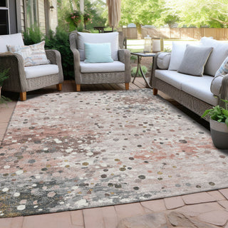 Piper Looms Chantille Abstract ACN2007 Salmon Machine Washable Area Rug Outdoor Lifestyle Image Feature