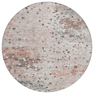 Piper Looms Chantille Abstract ACN2007 Salmon Machine Washable Area Rug Round Main Image