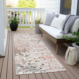 Piper Looms Chantille Abstract ACN2007 Salmon Machine Washable Area Rug Runner Outdoor Lifestyle Image Feature