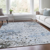 Piper Looms Chantille Abstract ACN2007 Sky Machine Washable Area Rug Lifestyle Image Feature