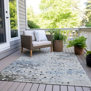 Piper Looms Chantille Abstract ACN2007 Sky Machine Washable Area Rug Outdoor Lifestyle Image Feature
