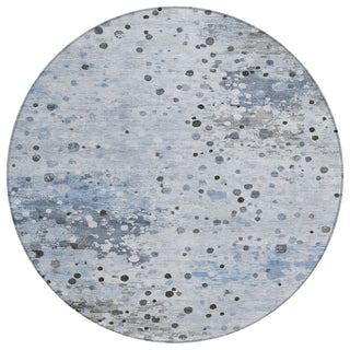 Piper Looms Chantille Abstract ACN2007 Sky Machine Washable Area Rug Round Main Image