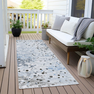 Piper Looms Chantille Abstract ACN2007 Sky Machine Washable Area Rug Runner Outdoor Lifestyle Image Feature