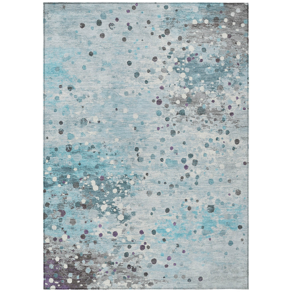 Piper Looms Chantille Abstract ACN2007 Teal Machine Washable Area Rug main image