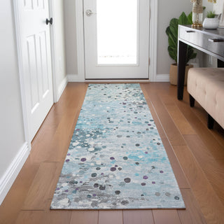 Piper Looms Chantille Abstract ACN2007 Teal Machine Washable Area Rug Runner Lifestyle Image Feature