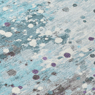 Piper Looms Chantille Abstract ACN2007 Teal Machine Washable Area Rug Swatch Image