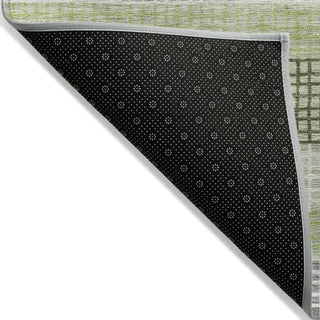 Piper Looms Chantille Stripes ACN2008 Aloe Machine Washable Area Rug Backing Image