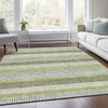 Piper Looms Chantille Stripes ACN2008 Aloe Machine Washable Area Rug Lifestyle Image Feature