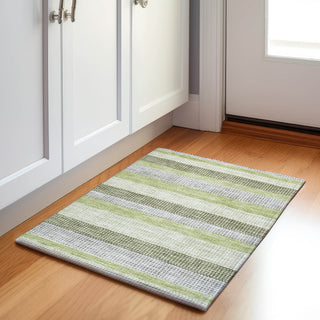 Piper Looms Chantille Stripes ACN2008 Aloe Machine Washable Area Rug Scatter Lifestyle Image Feature