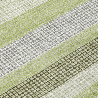 Piper Looms Chantille Stripes ACN2008 Aloe Machine Washable Area Rug Swatch Image