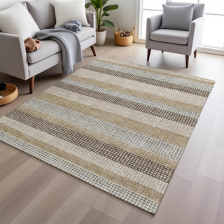 Piper Looms Chantille Stripes ACN2008 Beige Machine Washable Area Rug Lifestyle Image Feature