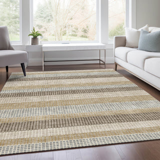 Piper Looms Chantille Stripes ACN2008 Beige Machine Washable Area Rug Lifestyle Image Feature