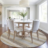 Piper Looms Chantille Stripes ACN2008 Beige Machine Washable Area Rug Round Lifestyle Image Feature