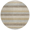 Piper Looms Chantille Stripes ACN2008 Beige Machine Washable Area Rug Round Main Image