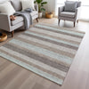 Piper Looms Chantille Stripes ACN2008 Taupe Machine Washable Area Rug Lifestyle Image Feature