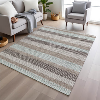 Piper Looms Chantille Stripes ACN2008 Taupe Machine Washable Area Rug Lifestyle Image Feature